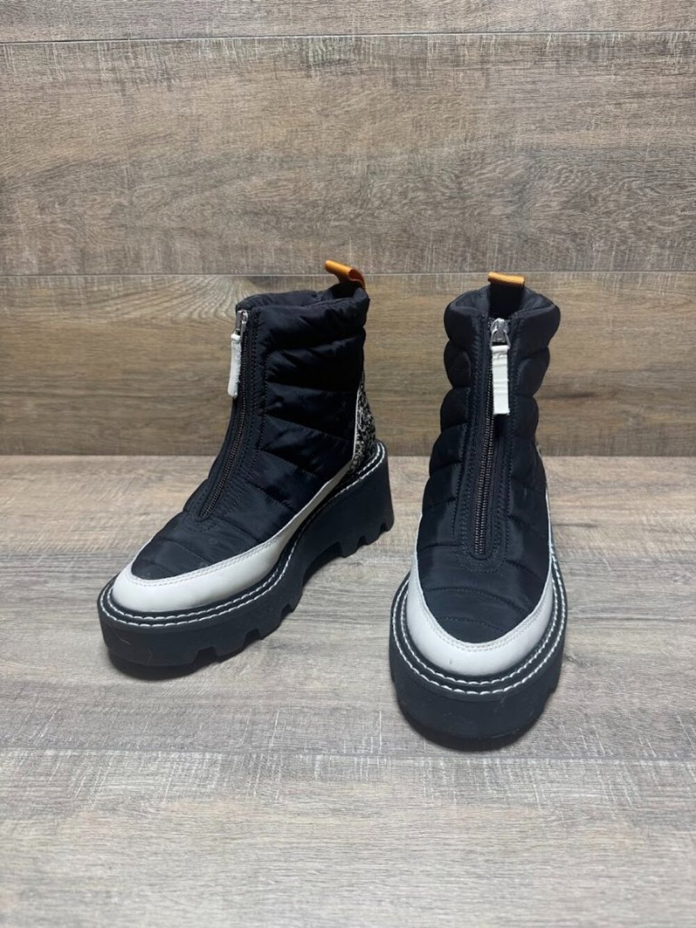 Dolce Vita Black and White Heeled Boots